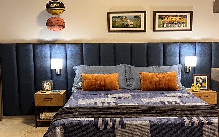 Quarto jovem, moderno e funcional.
